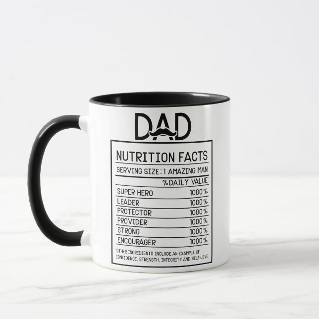 Dad Nutrition facts Mug (Left)
