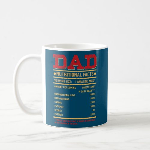 Dad Nutritional Facts Dad From Daughter Son Coffee Mug