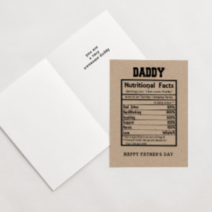 Dad Nutritional Facts Father's Day Card