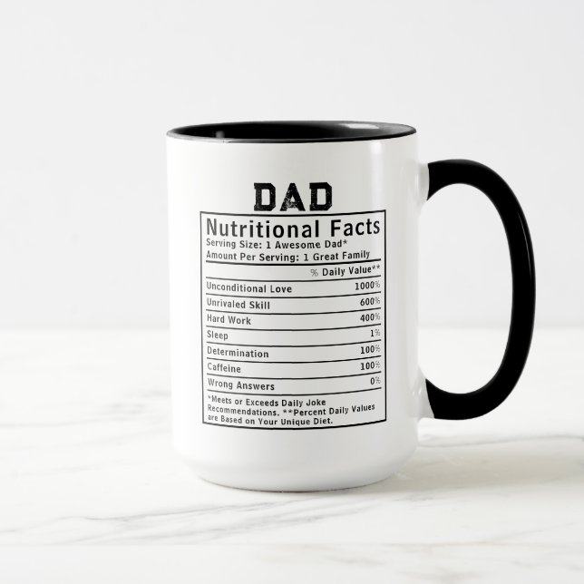 Dad Nutritional Facts fathers day gifts Mug (Right)