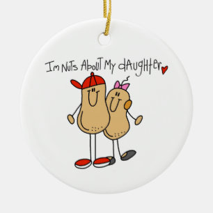 Dad - Nuts About My Daughter T-shirts and Gifts Ceramic Ornament
