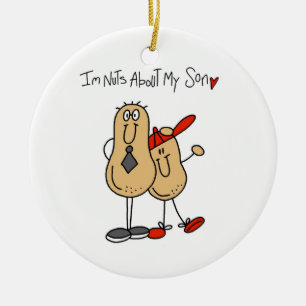 Dad - Nuts About My Son T-shirts and GiftsD Ceramic Ornament
