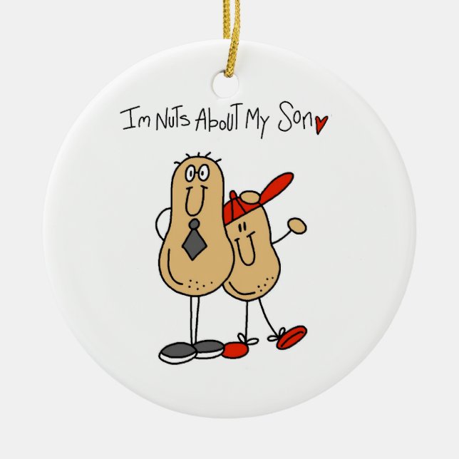 Dad - Nuts About My Son T-shirts and GiftsD Ceramic Ornament (Front)