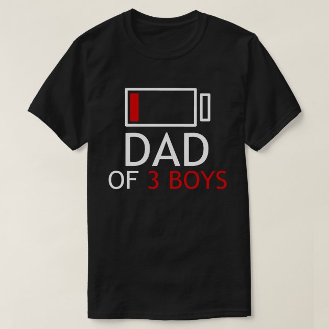 Dad Of 3 Boys Father's Day Gift T-Shirt (Design Front)