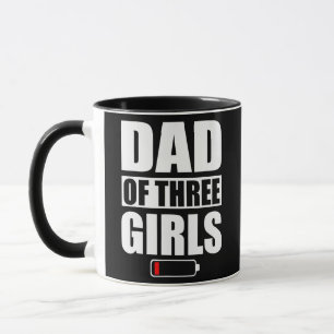 Dad Of 3 Girls Three Daughters Father's Day  Mug