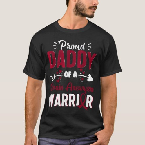 Dad Of A Brain Aneurysm Warrior Month Burgundy Rib T_Shirt