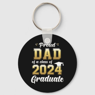 Dad Of A Cl Of 2024 Graduate Shirt Daddy Senior 24 Keychain