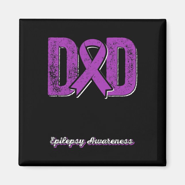 Dad Of A Warrior Epilepsy Dad Purple Ribbon Suppor Magnet (Front)