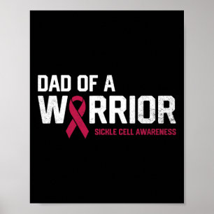 Dad Of A Warrior Sickle Cell Anemia Awareness Reco Poster