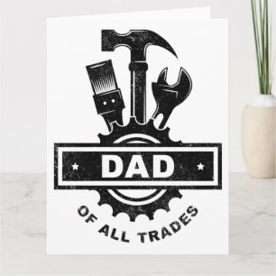 Dad of All Trades - Vintage Men’s Handyman Tools Letterpress Thank You Card