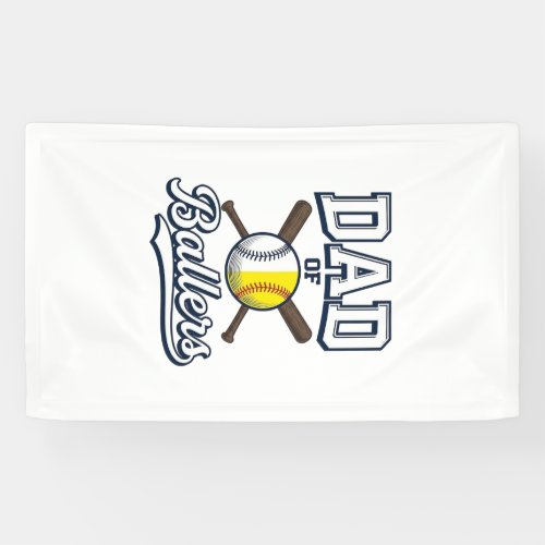 Dad of Ballers Baseball Softball Vintage Design_1 Banner