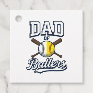 Dad of Ballers Baseball Softball Vintage Design_1 Favor Tags