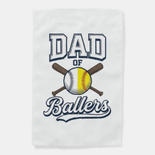 Dad of Ballers Baseball Softball Vintage Design_1 Garden Flag