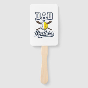 Dad of Ballers Baseball Softball Vintage Design_1 Hand Fan