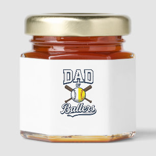 Dad of Ballers Baseball Softball Vintage Design_1 Honey Jar Favors