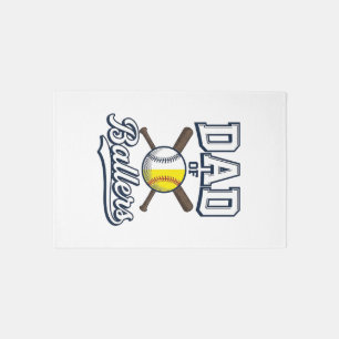 Dad of Ballers Baseball Softball Vintage Design_1 Rug