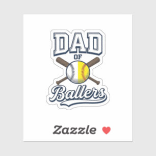 Dad of Ballers Baseball Softball Vintage Design_1 Sticker