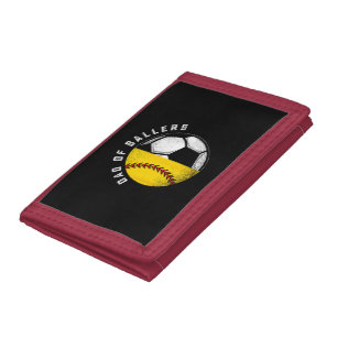 Dad of Ballers Father Son Softball Soccer Player  Tri-fold Wallet