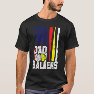 Dad of Ballers Men Softball Baseball Player Fathe T-Shirt