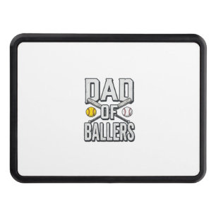 Dad of Ballers Softball and Baseball Vintage Shirt Hitch Cover