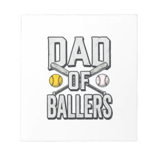Dad of Ballers Softball and Baseball Vintage Shirt Notepad