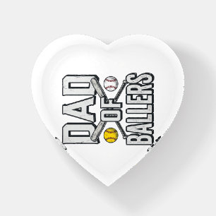 Dad of Ballers Softball and Baseball Vintage Shirt Paperweight