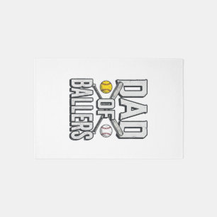 Dad of Ballers Softball and Baseball Vintage Shirt Rug