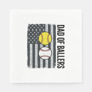Dad of Ballers Softball Baseball Patriotic Napkins