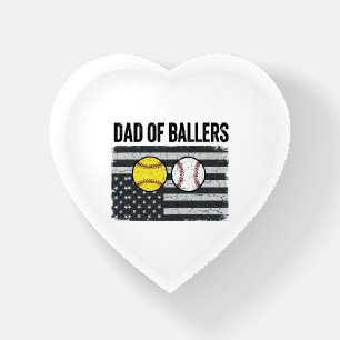 Dad of Ballers Softball Baseball Patriotic Paperweight