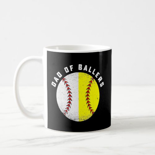 Dad Of Ballers Softball Baseball Player Dad Father Coffee Mug