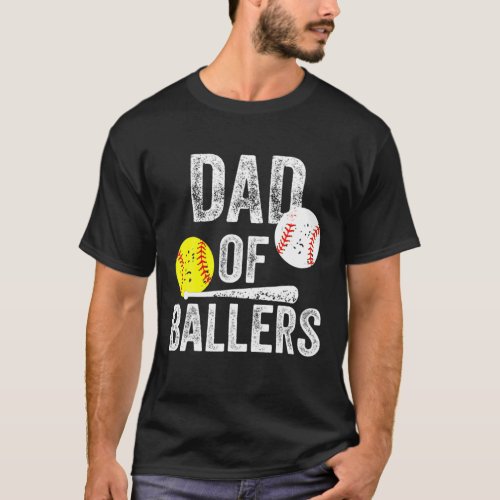 Dad Of Ballers T Funny Baseball Softball Gift From T_Shirt