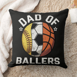 Dad Of Ballers Throw Pillow