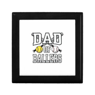 Dad Of Ballers Vintage Baseball Softball Shirt Des Gift Box