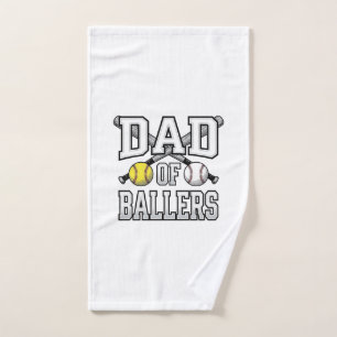 Dad Of Ballers Vintage Baseball Softball Shirt Des Hand Towel