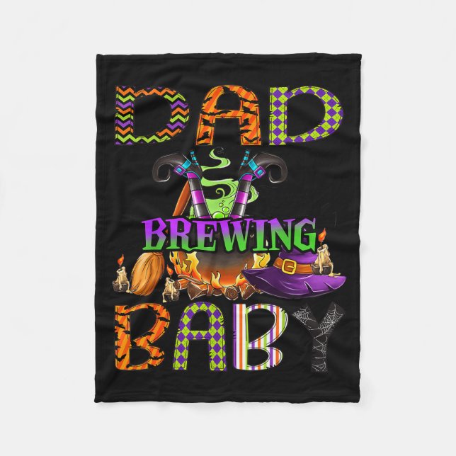 Dad Of Brewing Baby Halloween One Soky Dad  Fleece Blanket (Front)