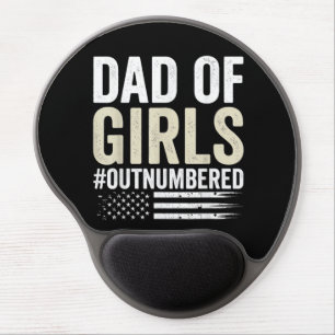 Dad of Girls Out Numbered Funny Father's Day Gel Mouse Pad