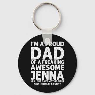 Dad Of Jenna Gift Fathers Day Funny Personalized Keychain