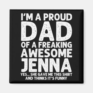 Dad Of Jenna Gift Fathers Day Funny Personalized Magnet