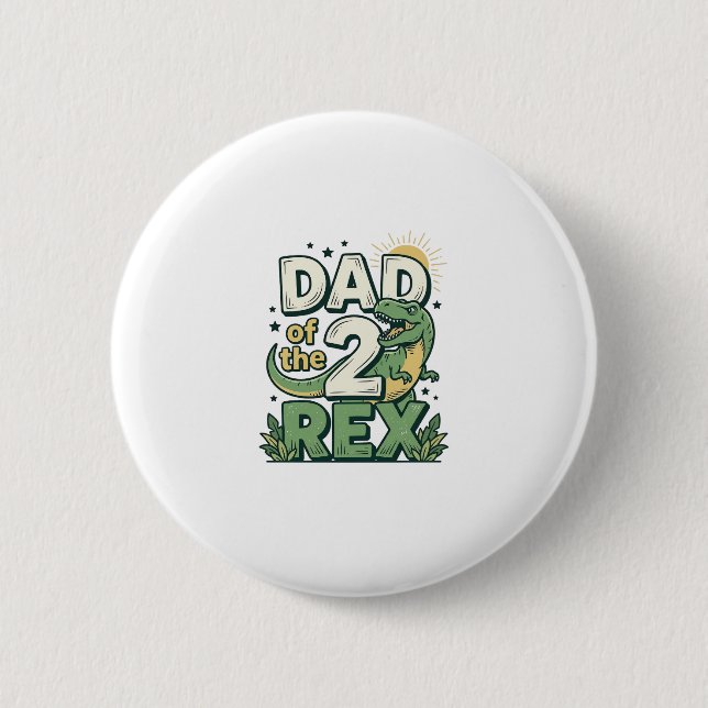 Dad of the 2 Rex Dinosaur Father Shirt Design_1 Button (Front)