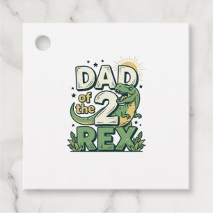 Dad of the 2 Rex Dinosaur Father Shirt Design_1 Favor Tags