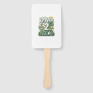 Dad of the 2 Rex Dinosaur Father Shirt Design_1 Hand Fan