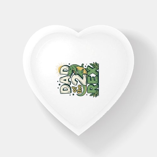 Dad of the 2 Rex Dinosaur Father Shirt Design_1 Paperweight