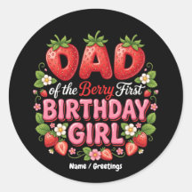 Dad of the Berry First Birthday Girl Strawberry