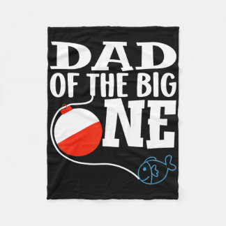 Dad Of The Big One Fishing Boy First Birthday Ofis Fleece Blanket