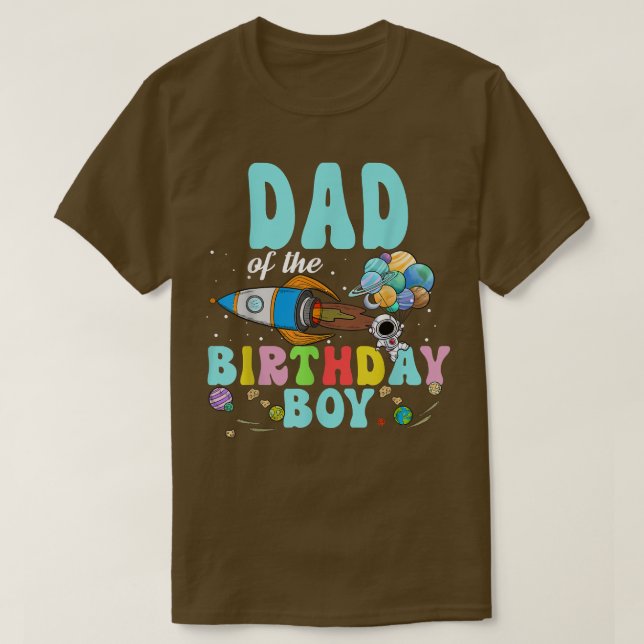 Dad Of The Birthday Astronaut Boy Space Party T-Sh T-Shirt (Design Front)