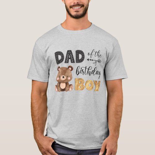 Dad of the Birthday Boy Baby Bear T_Shirt
