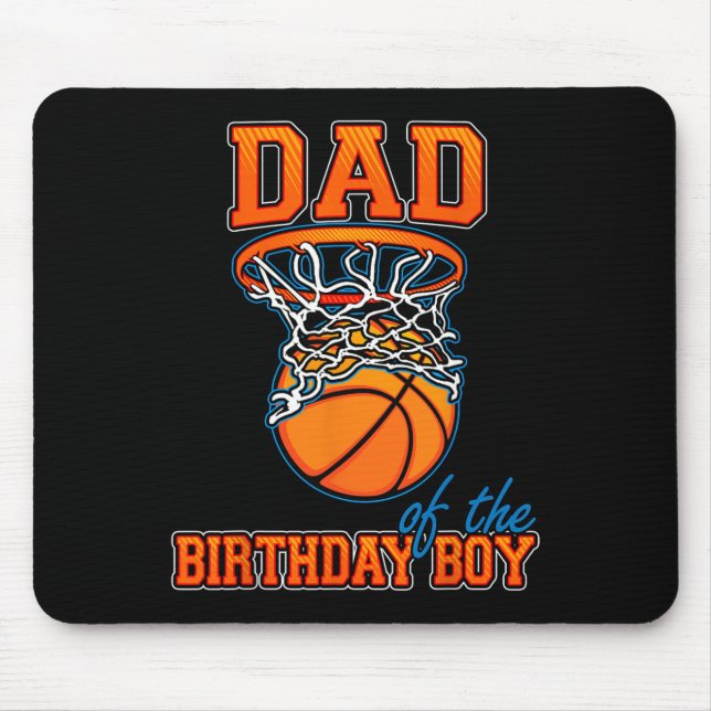 Dad Of The Birthday Boy Basketball Birthday Family Mouse Pad (Front)