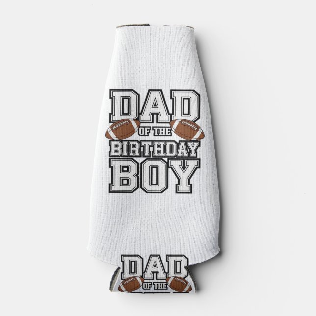 Dad of the Birthday Boy Football Lover Family birt Bottle Cooler (Front)