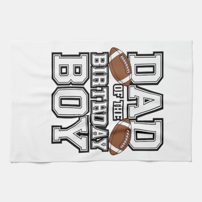 Dad of the Birthday Boy Football Lover Family birt Kitchen Towel (Horizontal)