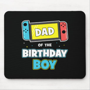 Dad Of The Birthday Boy Funny Birthday Video Game Mouse Pad